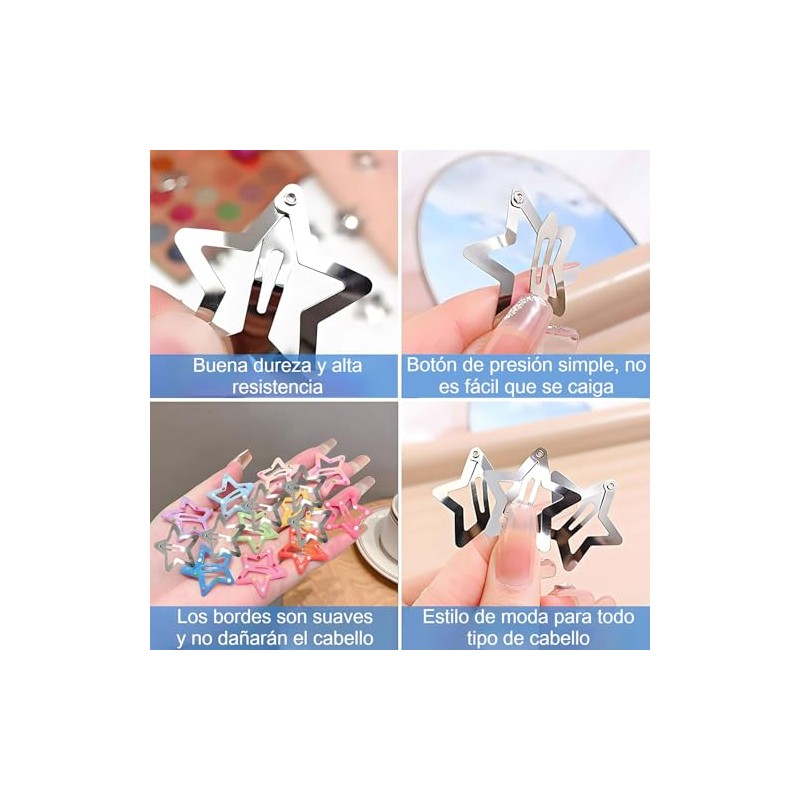 50 Pinzas Pasadores para El Pelo de Metal Con Forma