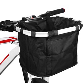 ShuaWdk 2025 Improved Model Folding Bicycle Basket Mountain Bike Basket Front Basket Removable Bicycle Basket Bicycle Basket for Bicycle Car Basket Load Capacity 22.0 lbs (10 kg) Detachable Folding