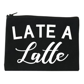 FASHIONISGREAT Late A Latte Coffee Cosmetic Makeup Bag Black Large