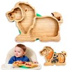 Bamboo Divided Suction Plate Baby - Strong Suction Toddler Plates