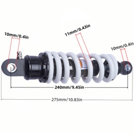 AuryngMD 240mm 9.5" Rear Shock Absorber, 11mm Heavy-Duty Spring Max Load 600 lbs for Pit Bike, Dirt Bike, Motorcycle, ATV, Scooter, Crossbike – Fits for SSR, SDG, Pitster Pro, Lifan, YCF 50-110cc