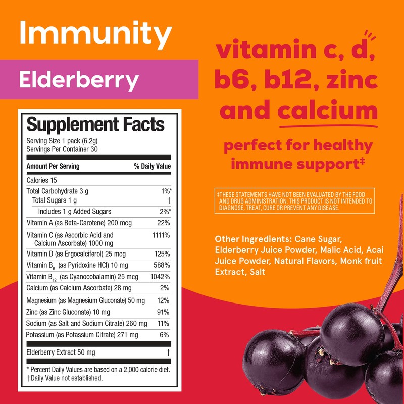Hydrant - Immunity Electrolyte Powder, Elderberry Flavor, 30 Instant Rehydration