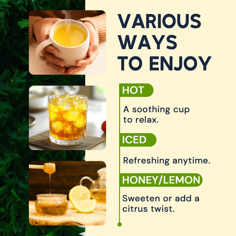 Hiihone Mullein Leaf Tea Bags for Lung Support, 20 Tea