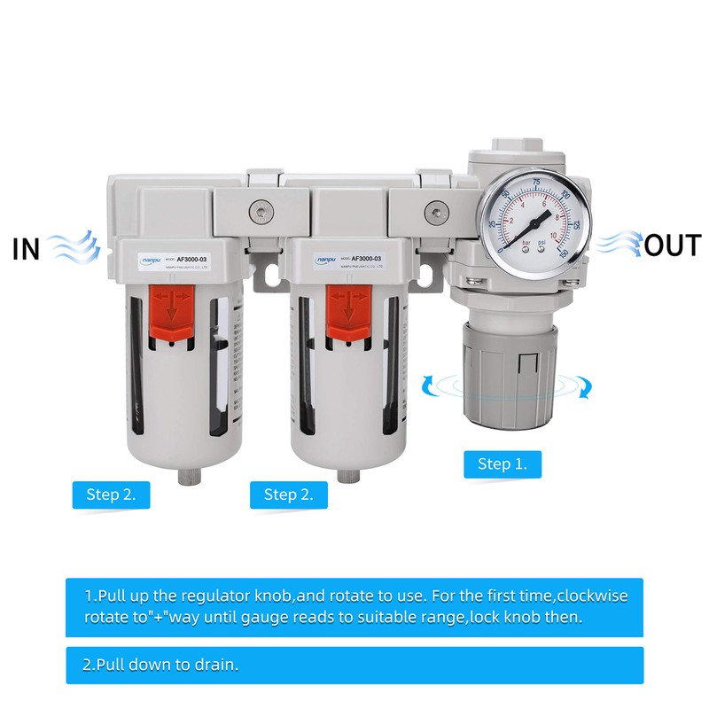 NANPU 3/8" NPT Air Drying System - 5 Micron Particulate