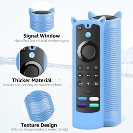 Silicone Cat Ear Remote Control Cover (2PACK) - Glow in Dark (Green+Blue)