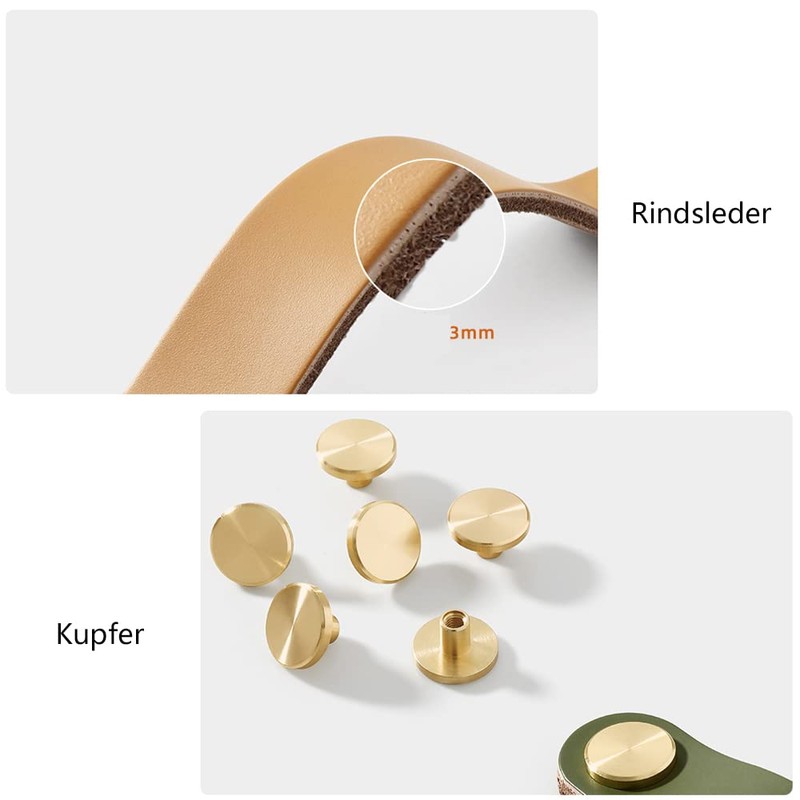TopHomer Leather Furniture Handles Furniture Knobs Handles, Cabinet Handles Pull