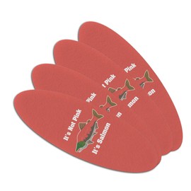Not Pink Salmon Color Funny Double-Sided Oval Nail File Emery Board Set 4 Pack