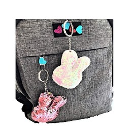 ITISMINE 12 pieces Sparkly BLINK Plush Sequin Key Chain Appeal Backpack Bag Accessories 3 inches Keychain (Bunny)