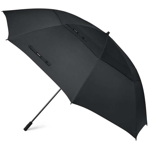 G4Free 80 Inch Huge Large Oversize Golf Umbrella Double Canopy Vented Windproof Stick Umbrellas, 6.6 Ft Heavy Duty Outdoor Doorman Umbrella Family Umbrella(Black)