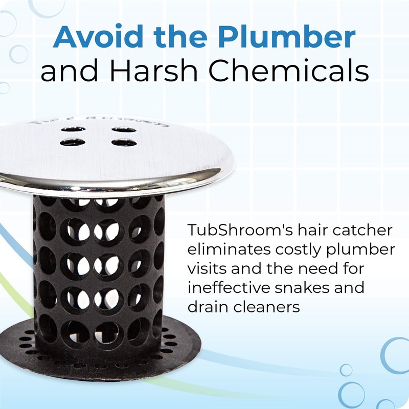 TubShroom Tub Drain Hair Catcher Combo Pack with Silicone Stopper,
