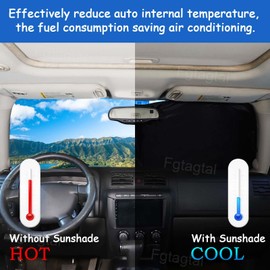 Windshield Sunshade Fit for Hummer H3 2005-2009, Folding Car Sun Shade for Front Window, Auto Sun Protection Visors Blocks UV Rays and Keeps Vehicle Cool (Black)