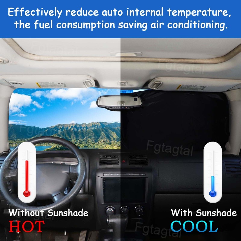 Windshield Sunshade Fit for Hummer H3 2005-2009, Folding Car Sun