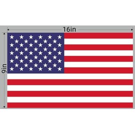 American Flag Decal 2pcs USA Flag Decal Sticker Car Stickers for Cars/Trucks - Support US Military (16 X 9 Inch