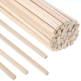 70Pcs 1/4" x 12" Balsa Wood Sticks, Square Wood Dowel Rods Unfinished Balsa Wood Strips Hardwood Wood Sticks for Crafts DIY Projects Models Making