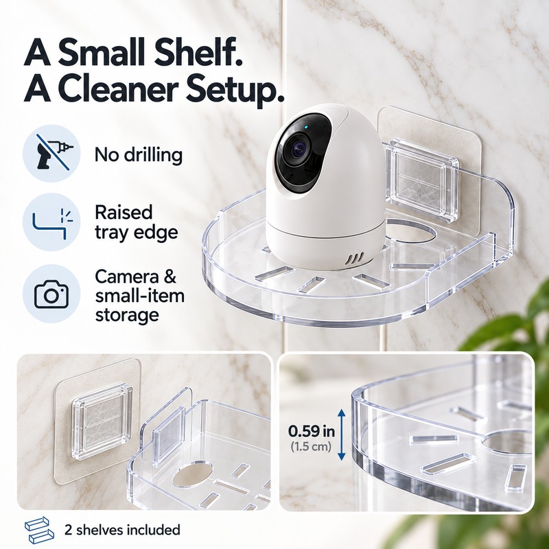 2PCS Wall Mounted Camera Bracket Adhesive, No Drilling, Household Indoor