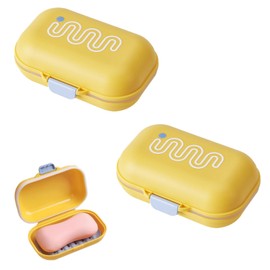 2 Pack Travel Soap Case, Portable Leak-Proof Soap Container with Lid, Bar Soap Holder for Traveling, Camping, Gym, Outdoor Activities, Plastic Soap Dish, Yellow