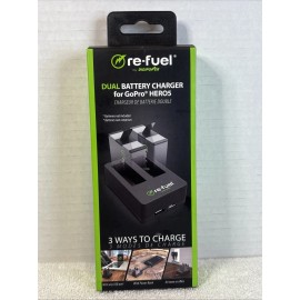 DIGIPOWER re-fuel Dual Battery Charger For GOPRO HERO5 3 Ways To Charge USB Port