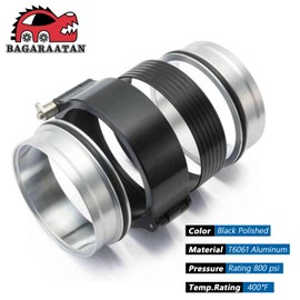 BAGARAATAN Aluminum Quick Release V-Band Clamp,4"/102mm Intake Intercooler Pipe Clamp,Intake Intercooler Pipe Throttle Union Sleeve(Black)