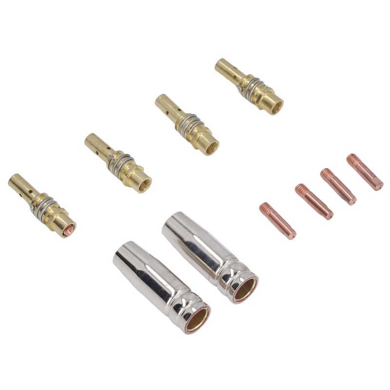 MIG Welding Consumables Kit Copper Contact Tips Connecting Rods Nozzle