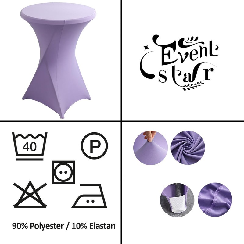 iEventStar Stella Stretch High Table Cover for Bistro Table, Elegant