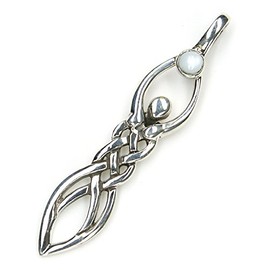 Goddess Pendant with Motherpearl Jewellery 925 Sterling Silver, Pendant with Eyelet: 5cm