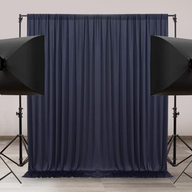 10ft×10ft Wrinkle Free Navy Blue Backdrop Curtains for Parties, Thick Fabric Photo Backdrop Drapes for Wedding Birthday Baby Shower Graduation Photography Home Decor