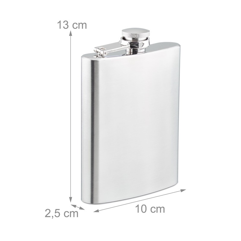 Relaxdays 2 x XXL Hip Flask Stainless Steel Giant Hip