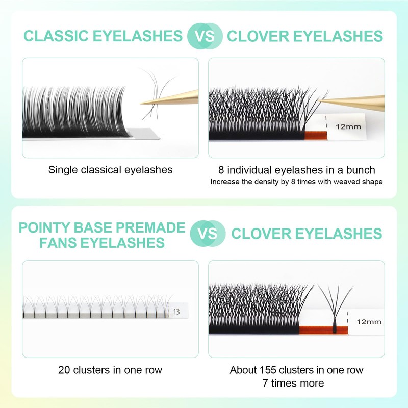 NAGARAKU Double Tip 8D WW Eyelash Extensions Thick Eyelashes 0.07mm