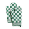 Ohocut Green Checkered Oven Mitts Heat Resistant, Vintage Retro Checkerboard