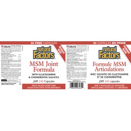 Natural Factors MSM Joint Formula Bonus Size - 240 capsules