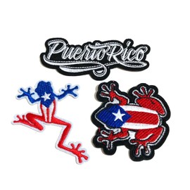 Puerto Rico Flag Coquí Iron-On Patch –Puerto Rican Clothing Accessories