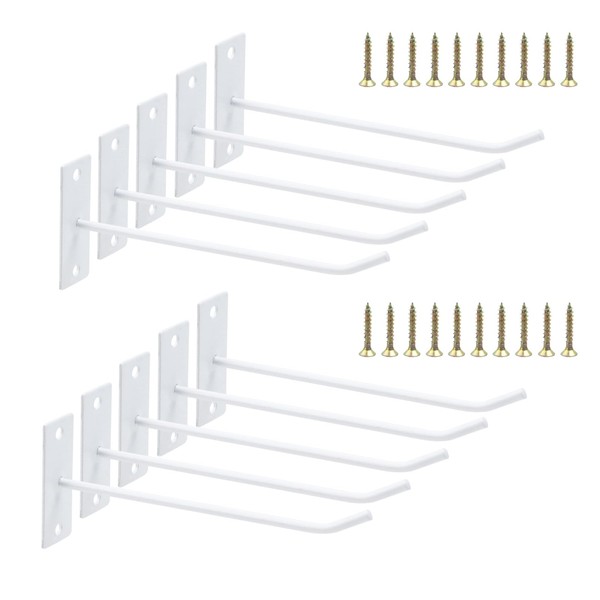 MY MIRONEY 10PCS 5.51" White Board Mounted Hook Heavy Duty