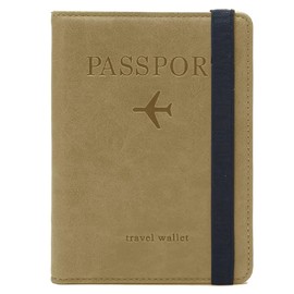 TEALWOLF Passport Holder Cover Wallet, Cover Wallet RFID Blocking Leather Card Case Travel Accessories for Women Men (Off White)