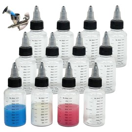 Set of 12 60ml Dropper Bottles Clear Graduated Paint Toning Dilution Experiment Divided Plastic Model DIY Craft Art Multi-Purpose Bottles (Set of 12, 60ml)