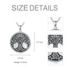 SILBAZ Tree of Life Necklace Round Tree of Life Pendant