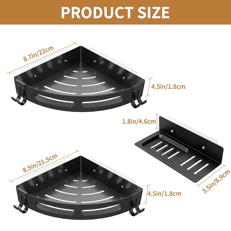 JUYSON Shower Caddy Corner Shelves for Inside Shower No Drilling,