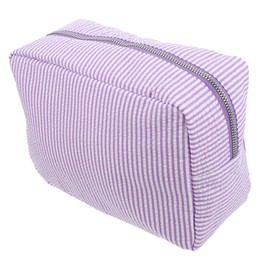 Ipetboom Large Capacity Striped Travel Cosmetic Organizer Bag Portable Toiletry Storage for Business Trips Travel Durable Storage Pouch Stylish Design