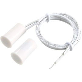 Gebildet 6pcs Recessed Wired Security Window Gate Contact Sensor Alarm Magnetic Reed Switch, Magnet Near - Connect Circuit, Magnet Away - Break Circuit,Magnetic Switch(Cylindrical,White)