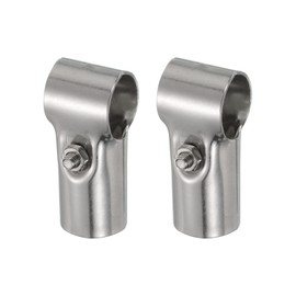 uxcell T Pipe Clamp Connector 2pcs Structural Pipe Connector Chain Link Fence Clamp Stainless Steel Corner Fitting End Rails Clamp, Fit OD 1 Inch(25mm)