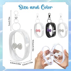 Liobelon 3 Pieces MINI Clear Makeup Bag Small PVC Cosmetic Bags for Women Waterproof Toiletry Bags with Bow for Travel Transparent Travel Bags Coin Purse for Women Men Girls (With bow)