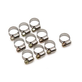 uxcell 10 Pcs Stainless Steel Adjustable Hose Clamps Fuel Line Clips 9-16mm for Car Auto