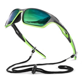 SCVCN Gafas Polarizadas Deportivas Para Hombres y Mujeres - Protección UV400 para Ciclismo, Pesca, Golf, y Conducción 09 Negro Verde
