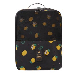 Eneteck Shoe Bags - Holds 3 Pairs of Shoes, Travel Essentials for Flying, Carry On Luggage Accessories - Black Lemon