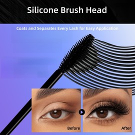 Waterproof 2 Stage Extending and Volumizing Tubing Mascara Mascara No Lumps Smudge Resistant Long Lasting Easy Remove Black (Pack of 1)