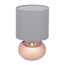 Relaxdays Bedside Lamp Touch Dimmable Modern Touch Lamp with 3 Levels E14 Table Lamp with Cable 28 x 18 cm Copper