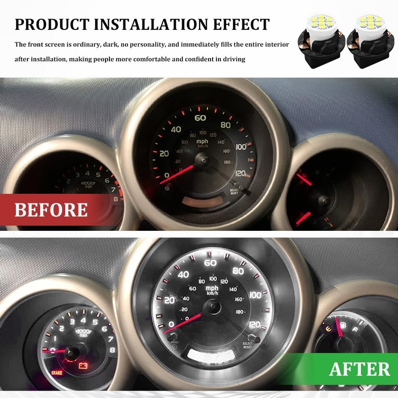 Lyxheth 10PCS T10 194 168 LED Dash Instrument Light Bulbs