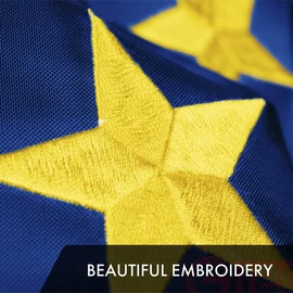 G128 - Alaska State Flag | 3x5 feet | Embroidered 210D - Indoor/Outdoor, Vibrant Colors, Brass Grommets, Quality Polyester