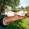 Brass Hourglass 5.5 Inch with White Sand – Engraved Love