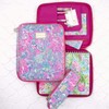 Lilly Pulitzer Pink Pencil Pouch Holder, Cute Travel Bag/Case with