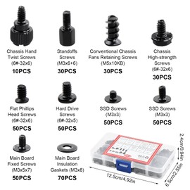 Marjoramy 420 Pcs Computer Screw Set, Hard Drive Screw Standoffs, PC Screws, Mini Screwing Set, Computer Standoff Screw Kit, SSD Mounting Screwing, Replacement Screws for Fan Motherboard Repair